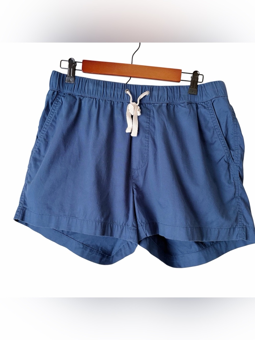 Pact | Organic Cotton Drawstring Shorts Elastic Waist Casual Summer Blue Large